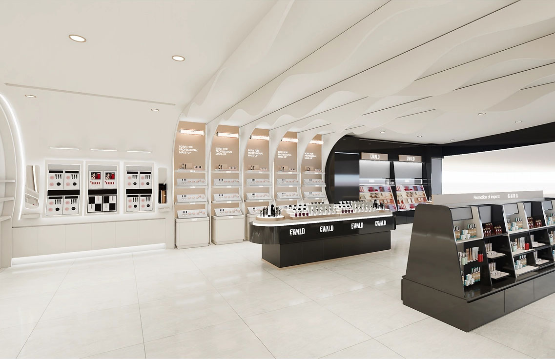 90平米鄭州化妝品店直播間設(shè)計效果圖