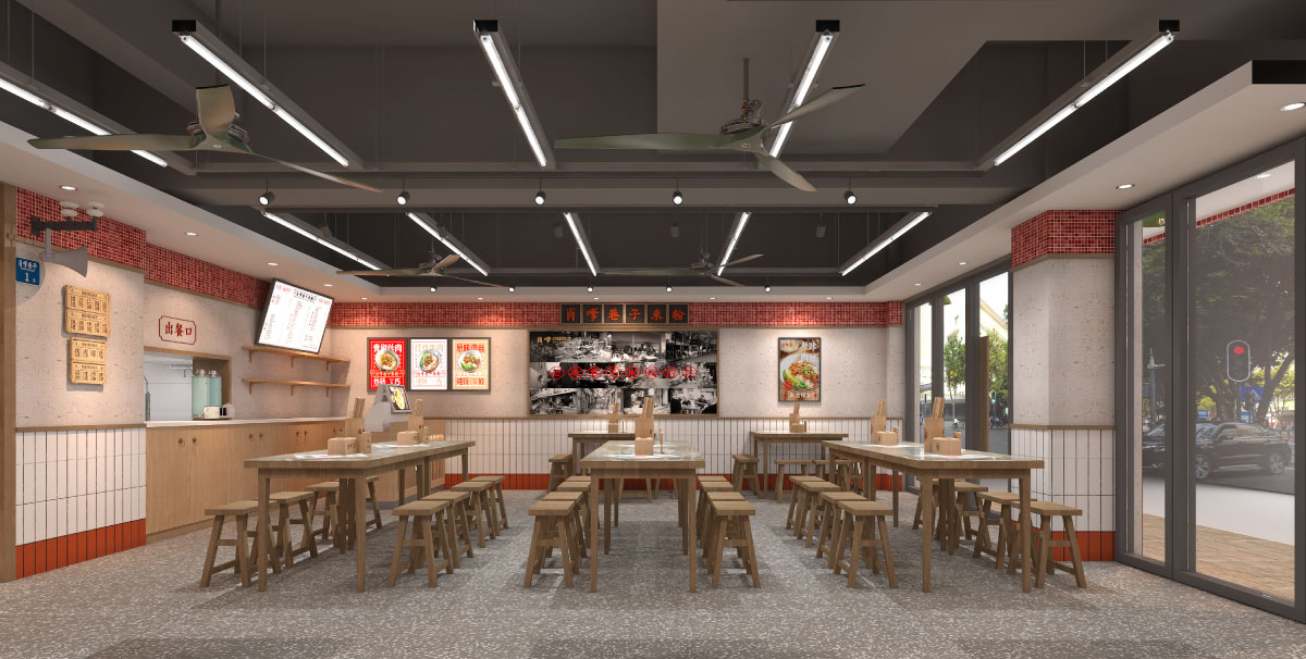 180平米鄭州快餐店裝修設(shè)計效果圖