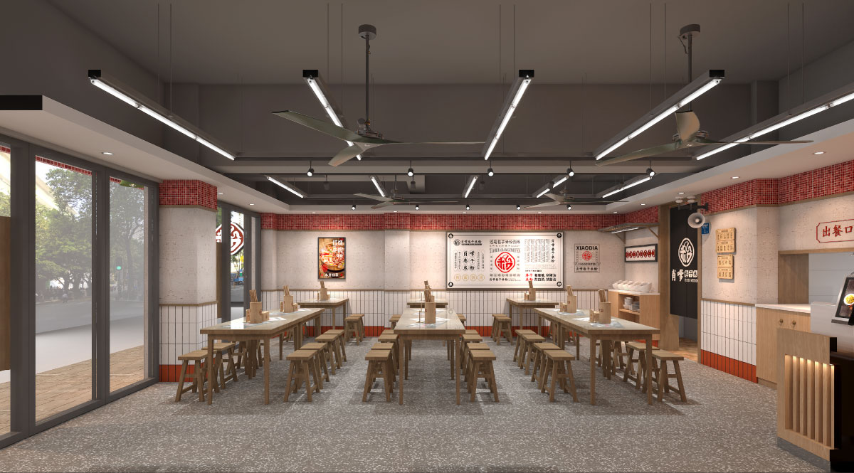 180平米鄭州快餐店裝修設(shè)計效果圖