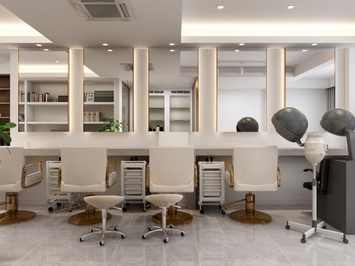 65平米輕奢風格理發(fā)店設計效果圖