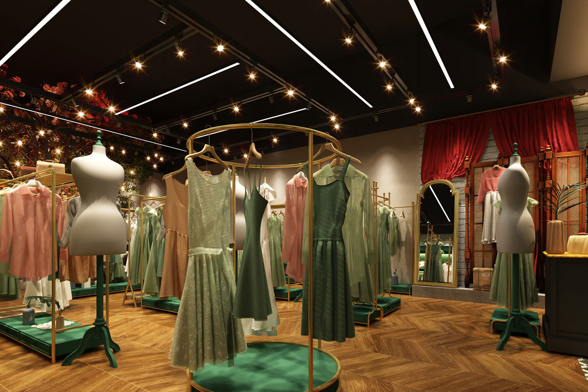 115平米品牌女裝店鋪裝修設(shè)計效果圖