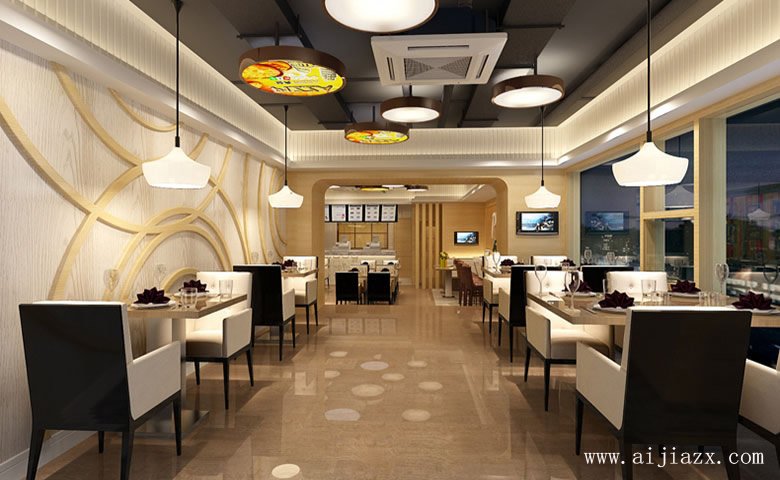 現(xiàn)代簡約風格披薩店鋪裝修效果圖