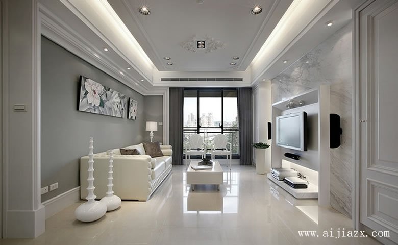 優(yōu)美大方的簡歐風格小戶型客廳裝修效果圖