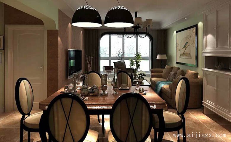 懷舊情調(diào)的美式田園風格餐廳裝修效果圖