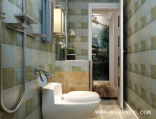 舒適綠色的現(xiàn)代風(fēng)格小戶(hù)型衛(wèi)生間裝修效果圖