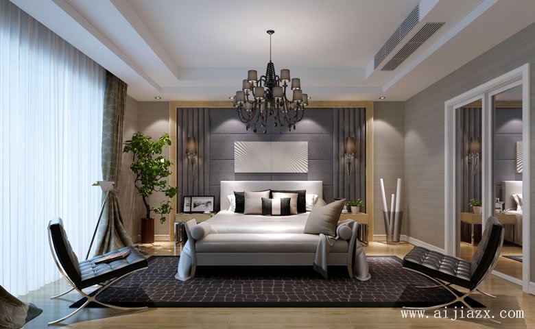 創(chuàng)意個性的370平米現(xiàn)代風(fēng)格別墅主臥室裝修效果圖