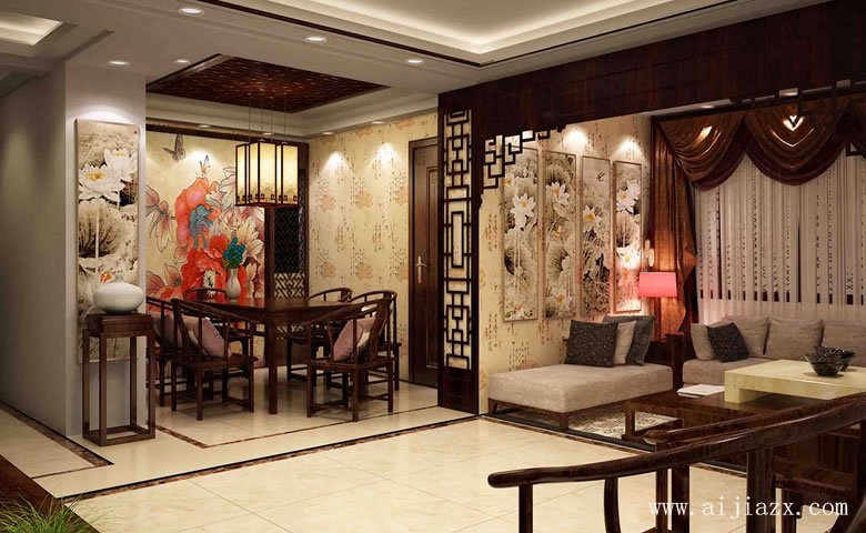 開(kāi)闊大方的中式風(fēng)格客餐廳裝修效果圖