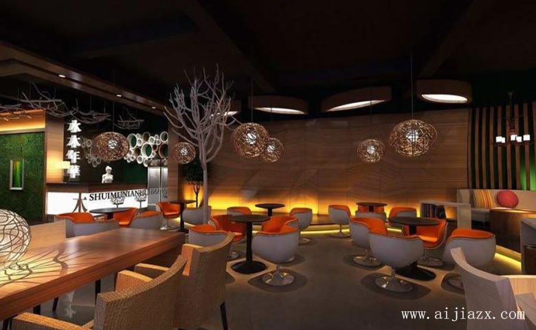 創(chuàng)意個(gè)性的音樂(lè)主題餐館大廳裝修效果圖