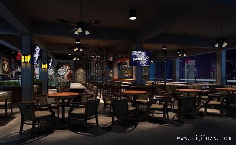 簡單質樸的酒吧散座區(qū)裝修效果圖