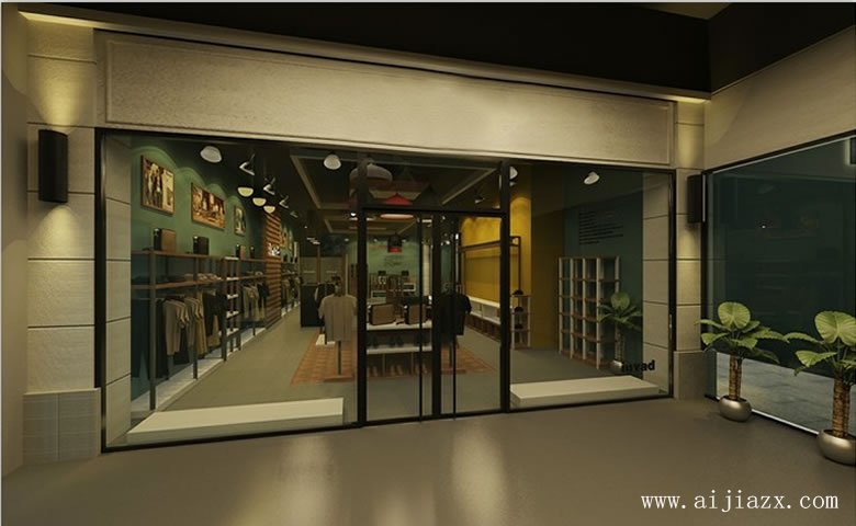  簡(jiǎn)單大方的服裝專賣(mài)店鋪門(mén)面裝修效果圖