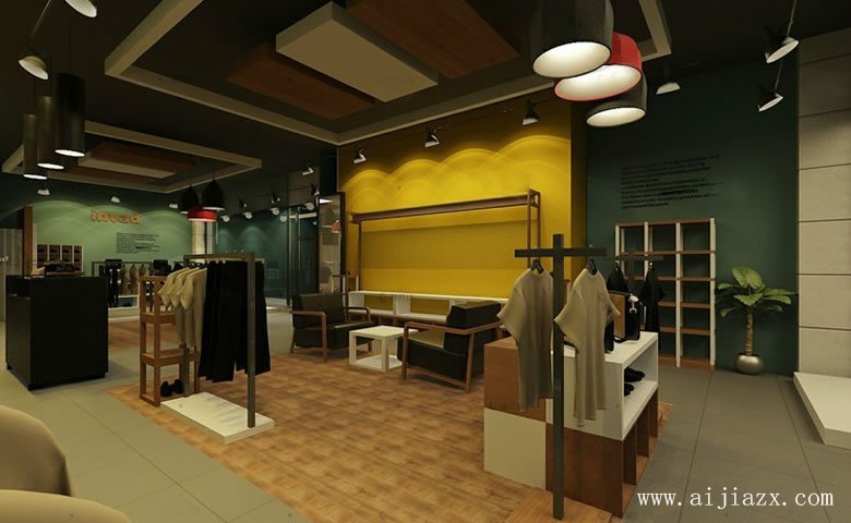 開(kāi)闊自在的服裝專賣(mài)店鋪展示區(qū)裝修效果圖