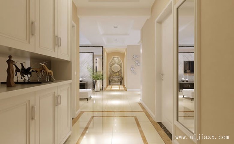 純美干凈的現(xiàn)代簡(jiǎn)約風(fēng)格大戶(hù)型玄關(guān)裝修效果圖