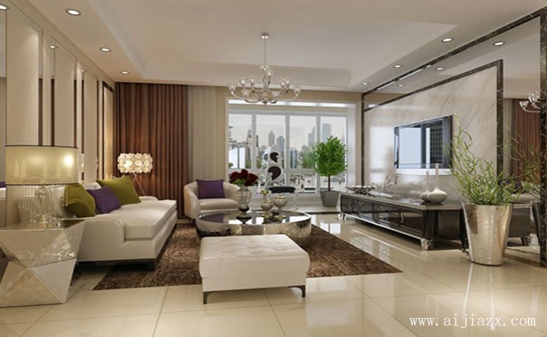 開(kāi)闊自由的現(xiàn)代簡(jiǎn)約風(fēng)格大戶(hù)型客廳裝修效果圖