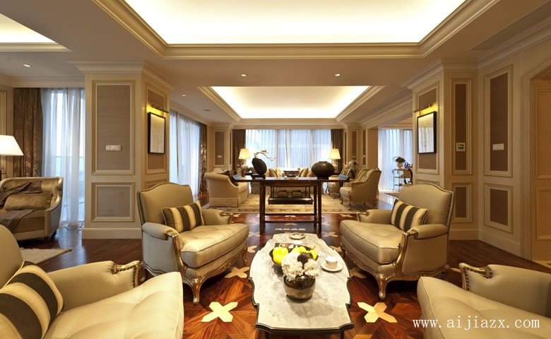 開(kāi)闊大方的歐式風(fēng)格大戶(hù)型茶廳裝修效果圖